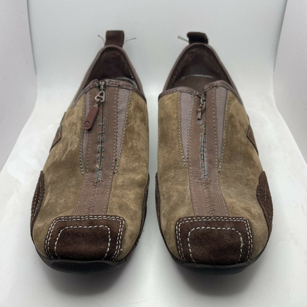 Merrell J76336 Barrado Leather Mocha Brown Suede Front Zip Shoe Size 7 Womens